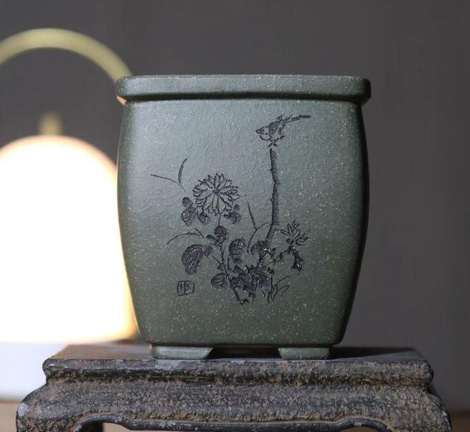 四角筒 紫砂の鉢 盆栽鉢 植木鉢 小品盆栽鉢 大品盆栽鉢 四角盆栽鉢 中国宜興 紫砂の鉢 盆栽鉢 植木鉢 小品盆栽鉢 大品
