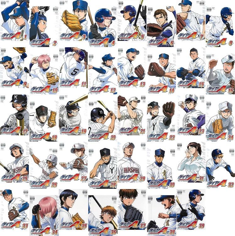 全巻セット【中古】DVD▼ダイヤのA(63枚セット)ファーストシーズン 全39巻 + セカンドシーズン 全24巻 レンタル落ち 中古】《ケースなし》ダイヤのA ファースト・シーズン 全39巻
