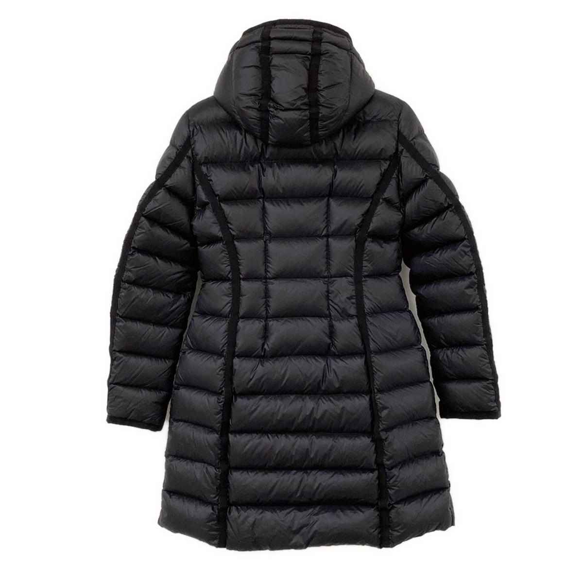 MONCLER(モンクレール) ダウンコート サイズ2 M レディース HERMINE(エルミンヌ) 黒 長袖/冬/フード着脱可 - メルカリ