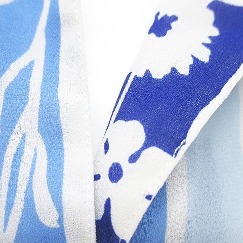 Christian Dior ディオール / 総柄ブラウス 青 白 中古・古着通販】Christian Dior (クリスチャン ディオール) 総