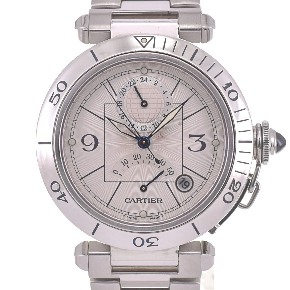 カルティエ CARTIER W31037H3 パシャ GMT パワーリザーブ デイト 自動巻き メンズ I 142661