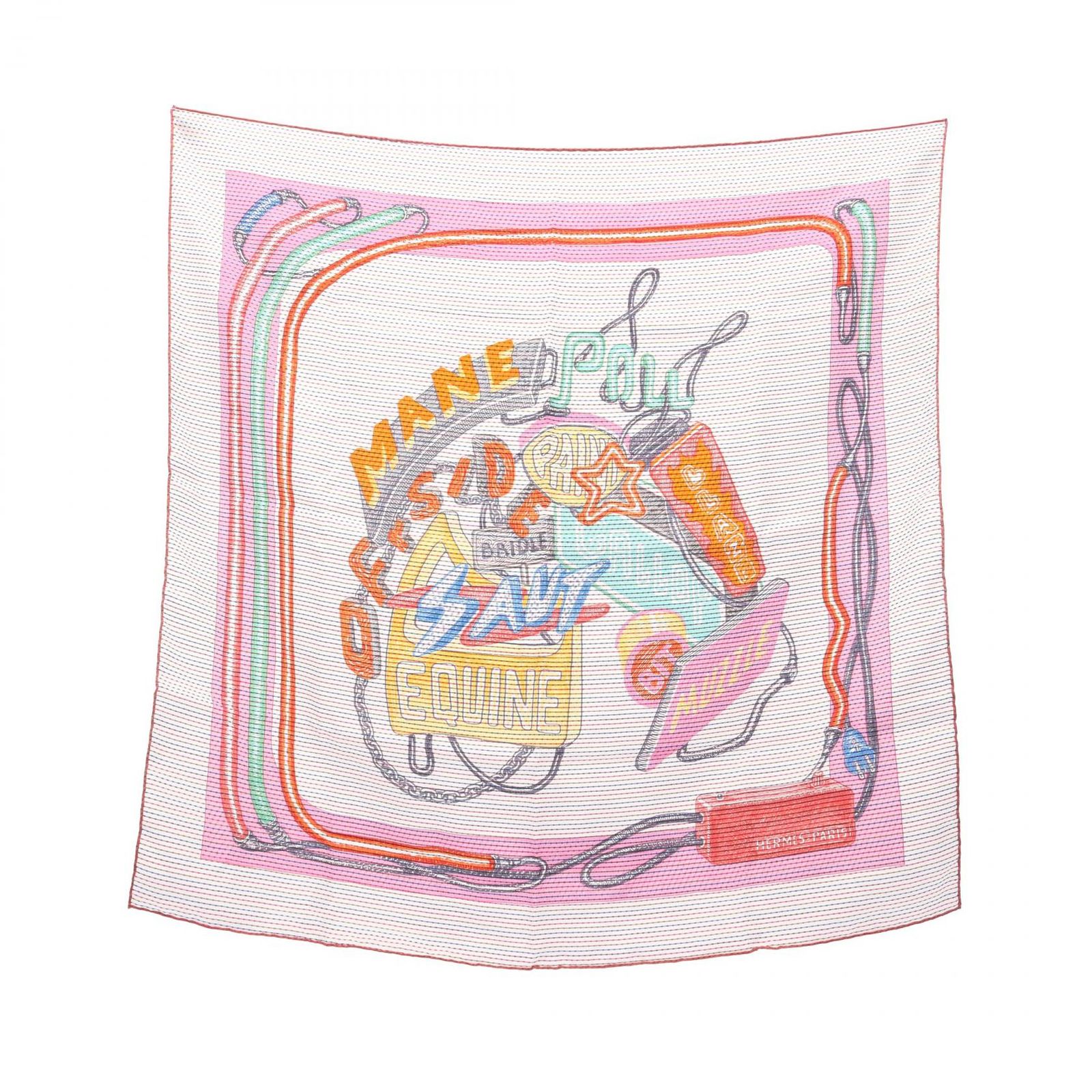 エルメス HERMES スカーフ カレ70 Chevaloscope Neon Pointille