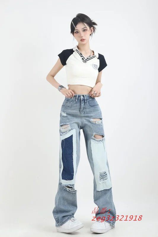 デニム パンツ ジーンズ 韓国 ストリート ファッション レディース zeg3z321918