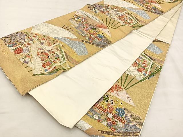 平和屋着物◎西陣 長嶋成織物 ながしま帯 六通柄袋帯 唐織 宮中