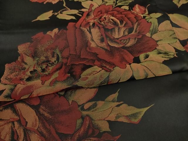 平和屋着物○上質な小紋 薔薇 黒地 正絹 逸品 AAAT5193ck - メルカリ