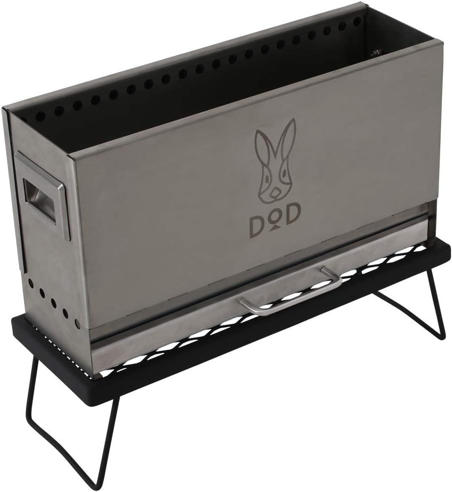 DOD ディーオーディー めちゃもえファイヤー 2次燃焼 の見える 焚き火台 耐熱テーブル 収納袋 標準付属 Q3-626-SL