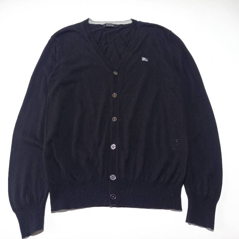 BURBERRY BLACK LABEL パーカー カーディガン ボーダー 2 バーバリー ブラックレーベル カーディガン 黒 メンズ 希少 青