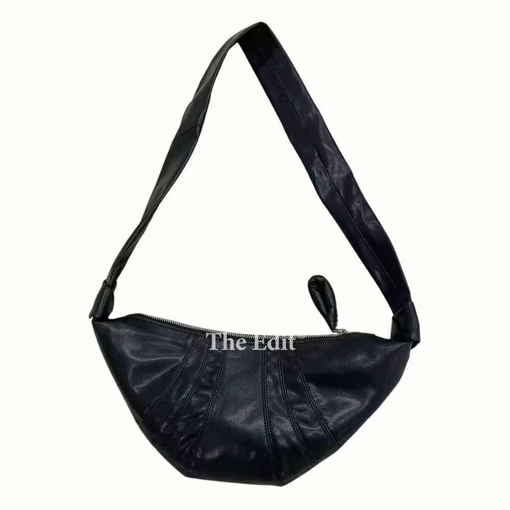 LEMAIRE 黒 レザー ショルダーバッグ Lemaire small croissant bag