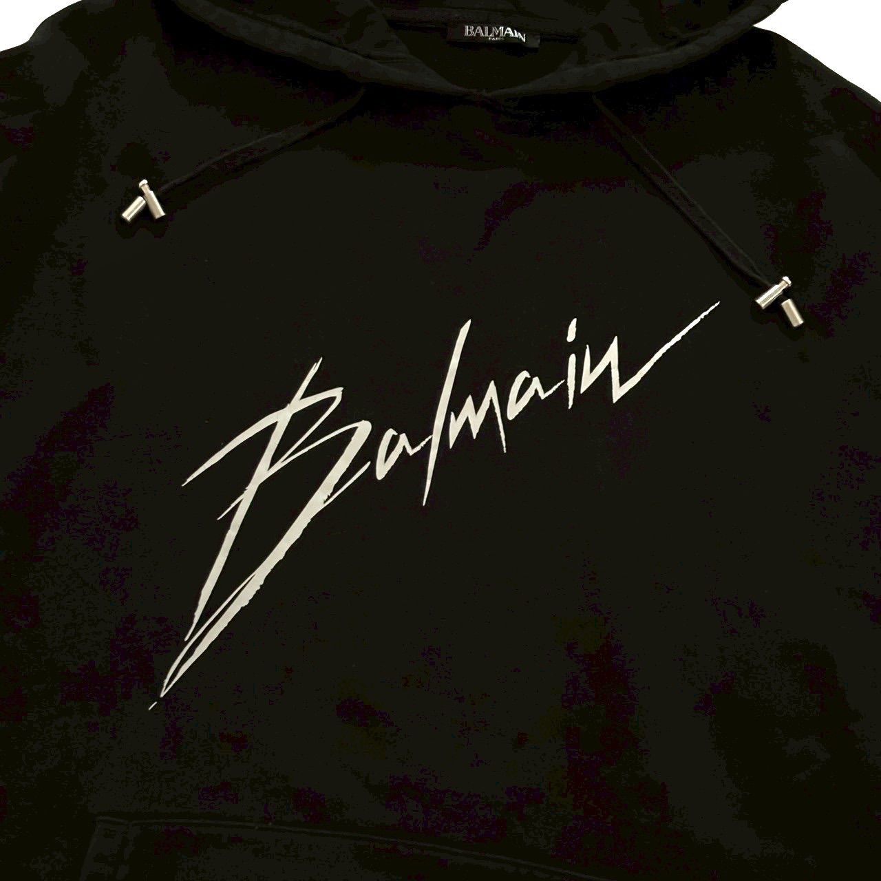 BALMAIN バルマン パーカー 黒 ロゴ サイドジップ スウェットフーディ 