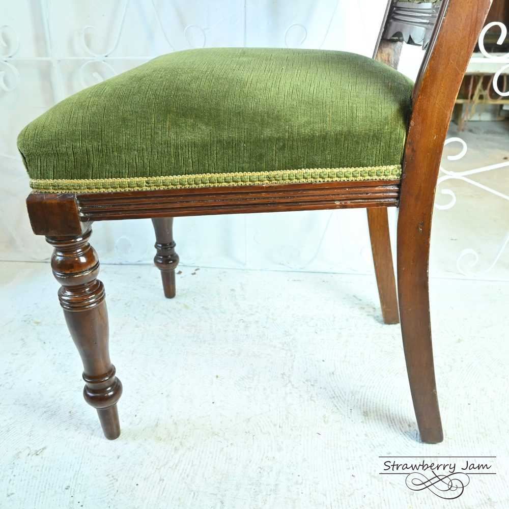 L3705-206-2 英国アンティーク エドワーディアン 布張りチェア L3705-206-2 英国アンティーク エドワーディアン ヴィクトリアン