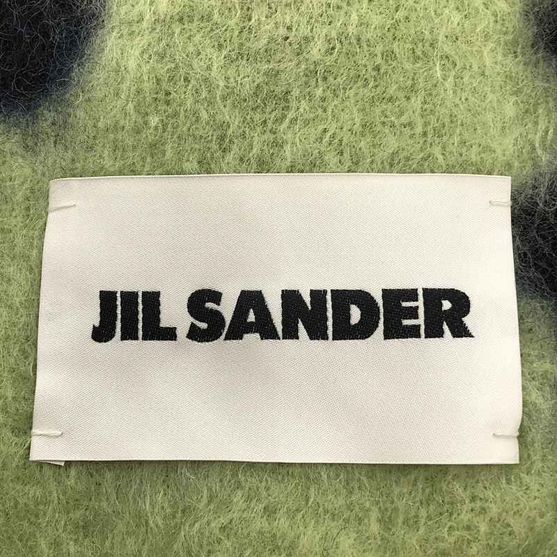 美品】 JIL SANDER / ジルサンダー | ロング モヘアマフラー | ライムグリーン/ネイビー/ライトブルー | レディース - メルカリ