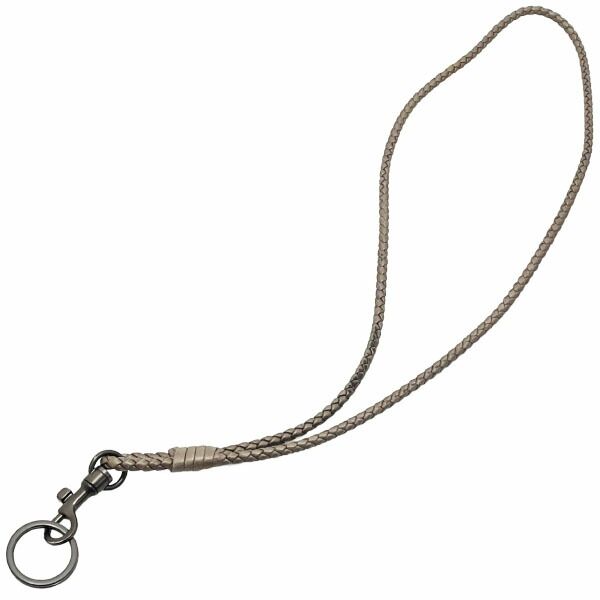 ボッテガヴェネタ ストラップ イントレチャート ネックストラップ レザー 革 ブロンズ系 113540 BOTTEGA VENETA 編込み メッシュ ロングストラップ キーリング キーホルダー キーフック キー 鍵 ブランド小物 箱付き【中古】