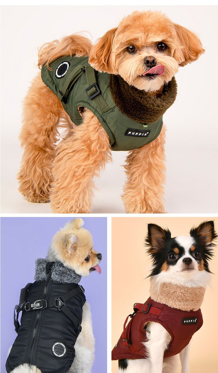 Puppia 犬 ハーネス 一 体型 服 Puppia ノーマンベスト ドッグハーネス