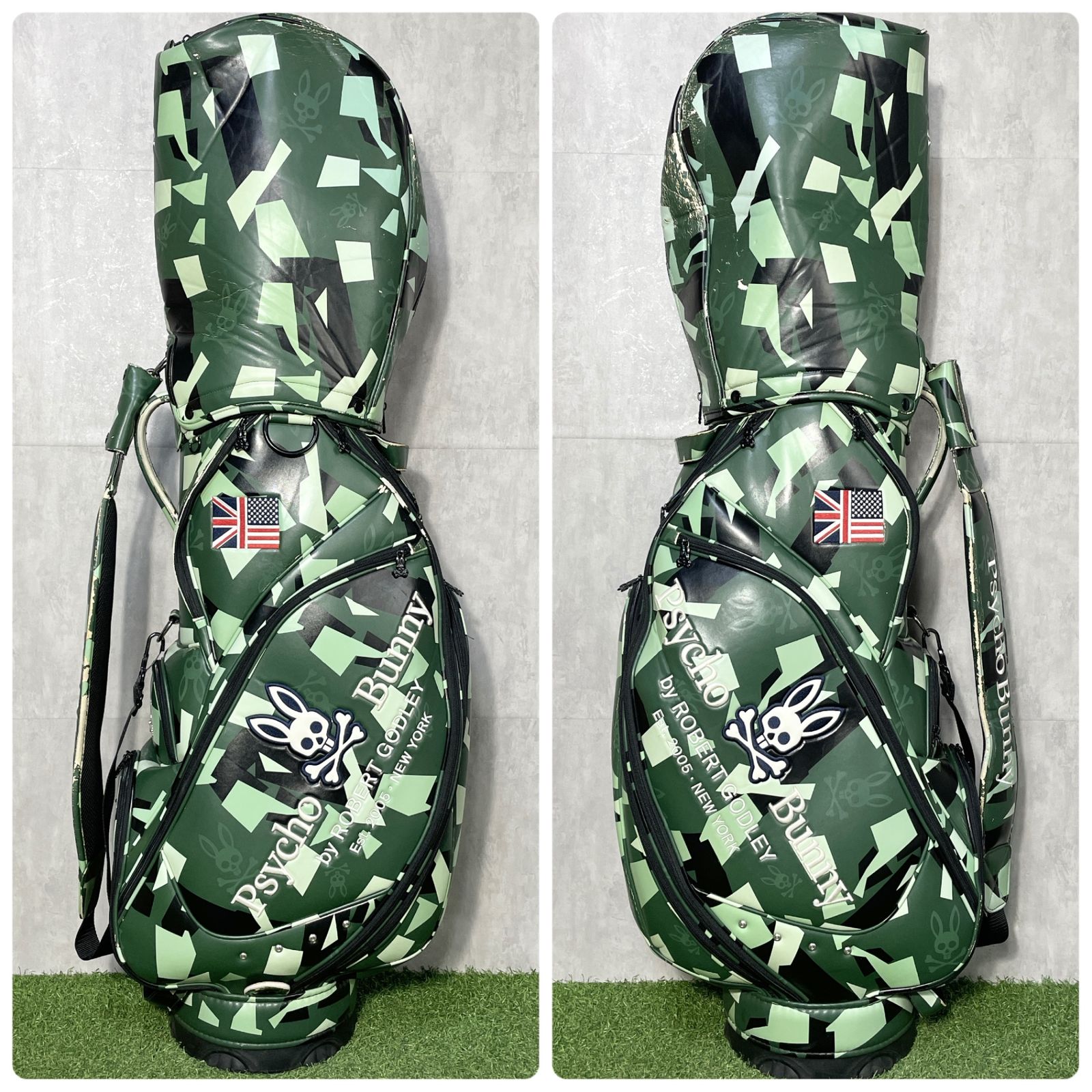 Psycho Bunny キャディバッグ サイコバニー カモフラージュ カモフラ サイコバニー ゴルフ スタンドキャディバッグ LWG CAMO Psycho