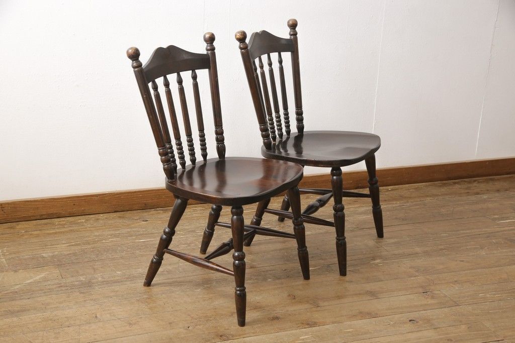 ☆事前問合せ必須☆ 北海道民芸家具 ダイニングチェア 2脚