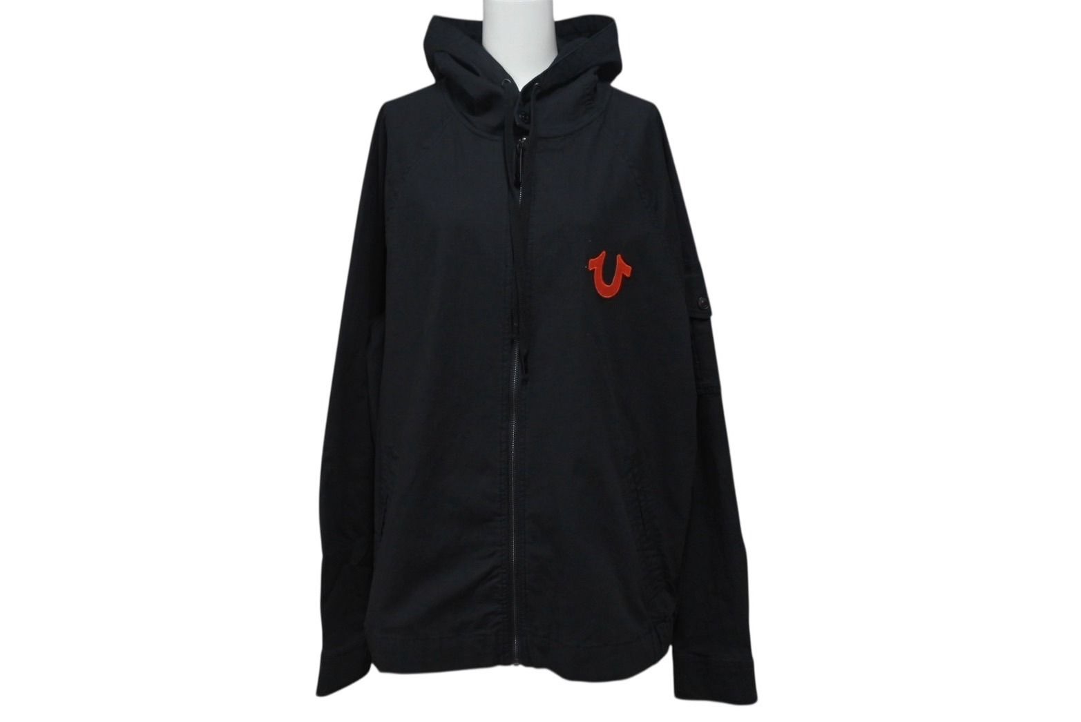 TRUE RELIGION トゥルーレリジョン Raglan Ripstop Zip Up ラグラン リップストップ ジップアップ ブルゾン ジェットブラック サイズM 4b001685