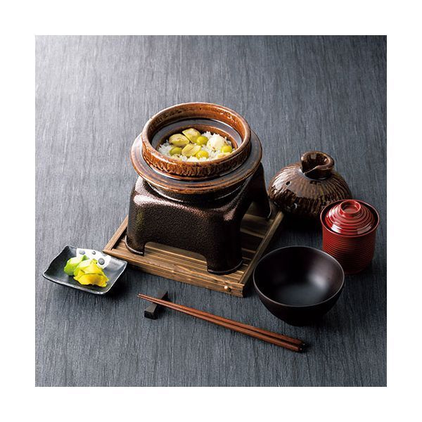 ヤマコー 用美 業務用 飴釉羽釜かまどセット yamaco21620