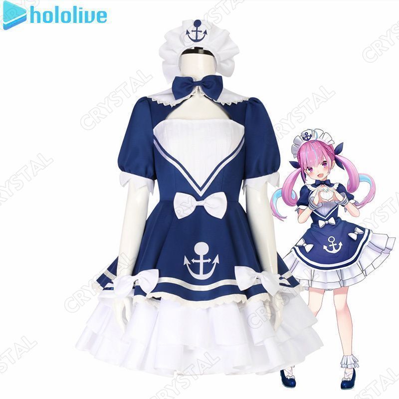 Hololive コスプレ 湊あくあ コスプレ衣装 人気 制服 バーチャル キャラクター みなと あくあ コスプレ用 イベント 仮装 舞台装 演出服 漫