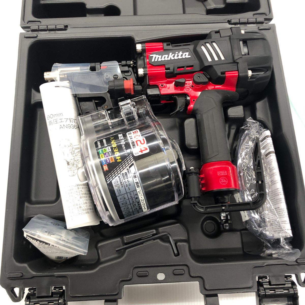 ДД MAKITA マキタ エア釘打ち 開封品 S 付属品完備 高圧 AN936H レッド