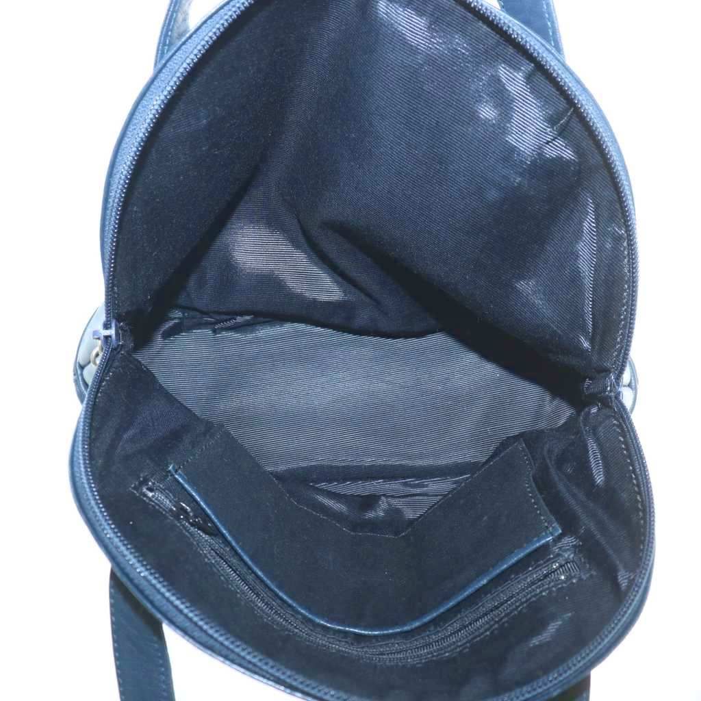 WAKO 和光 ハンドバッグ レザー ロゴ ゴールド金具 紺 ネイビー