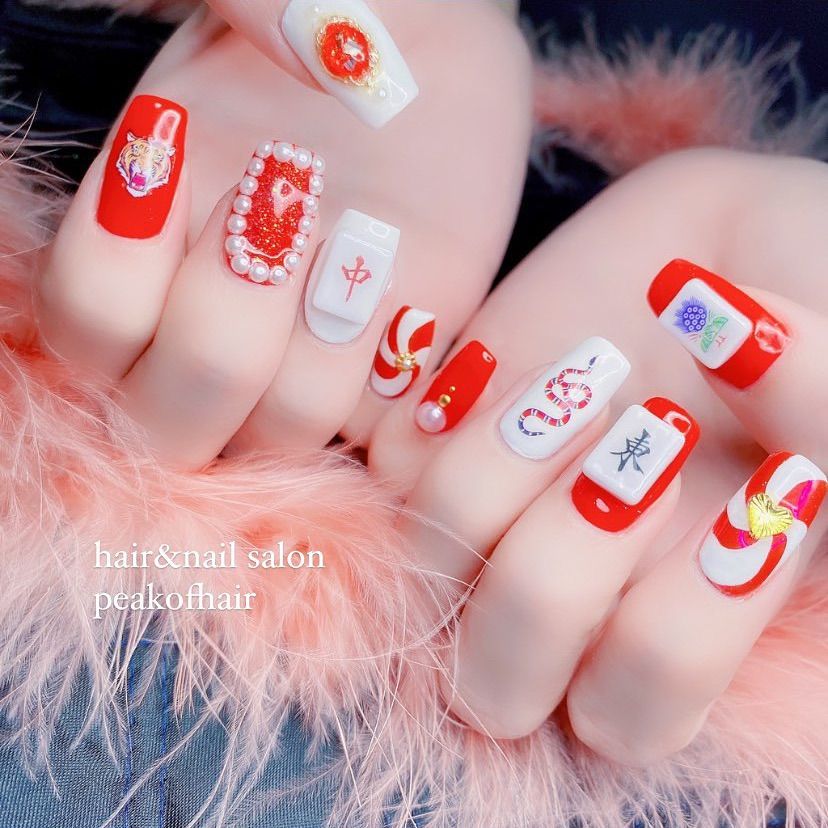 麻雀牌 大容量パック ネイルパーツ - メルカリ