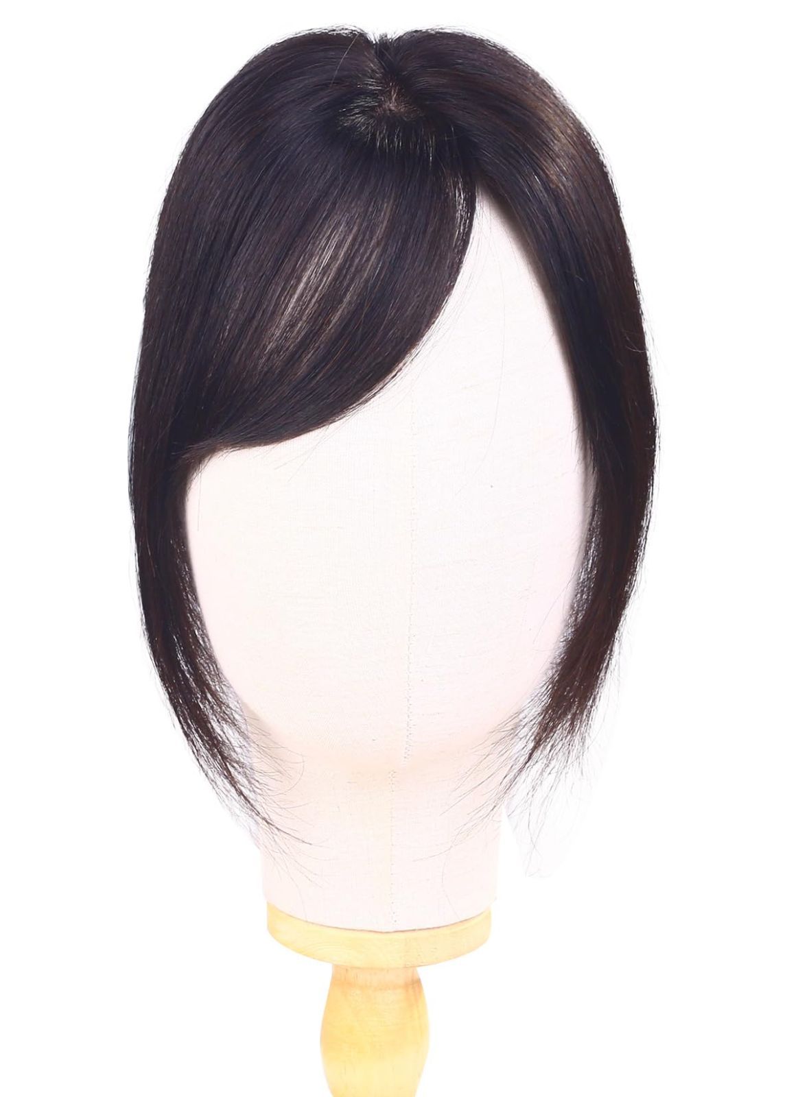 数量 増毛 頭頂部カバー ヘアピース 薄毛 ストレート 超自然 脱毛隠し 通気 レディース ネットサイズ横7cm縦10cm 医療用 分け目自由 ぱっつんバング 総手植え 人工皮膚 25cm 人毛 部分ウィッグ 自然色 HIYE
