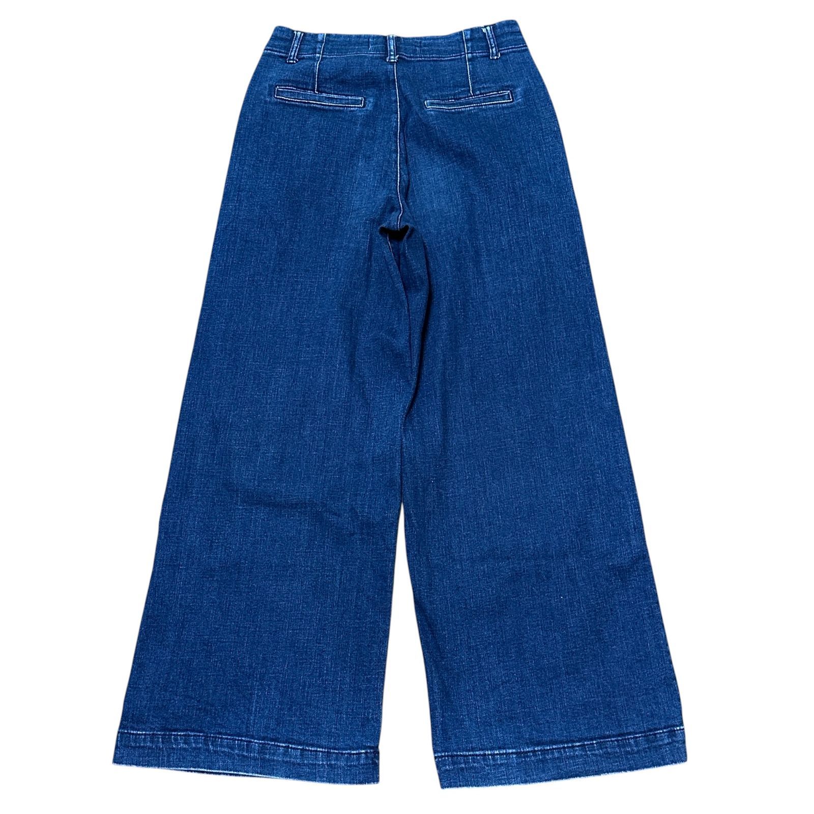 ZARA デニム32 今期物です！ ZARA TRAFALUC ストレッチ クロップド ワイドデニム レディース