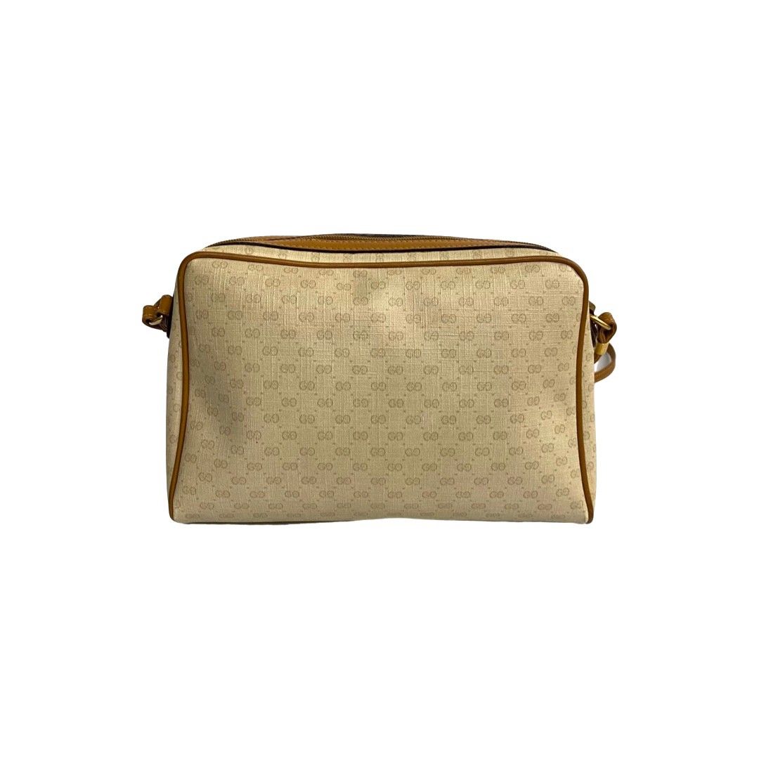 GUCCI グッチ マイクロGG レザー PVC ショルダーバッグ ホワイト