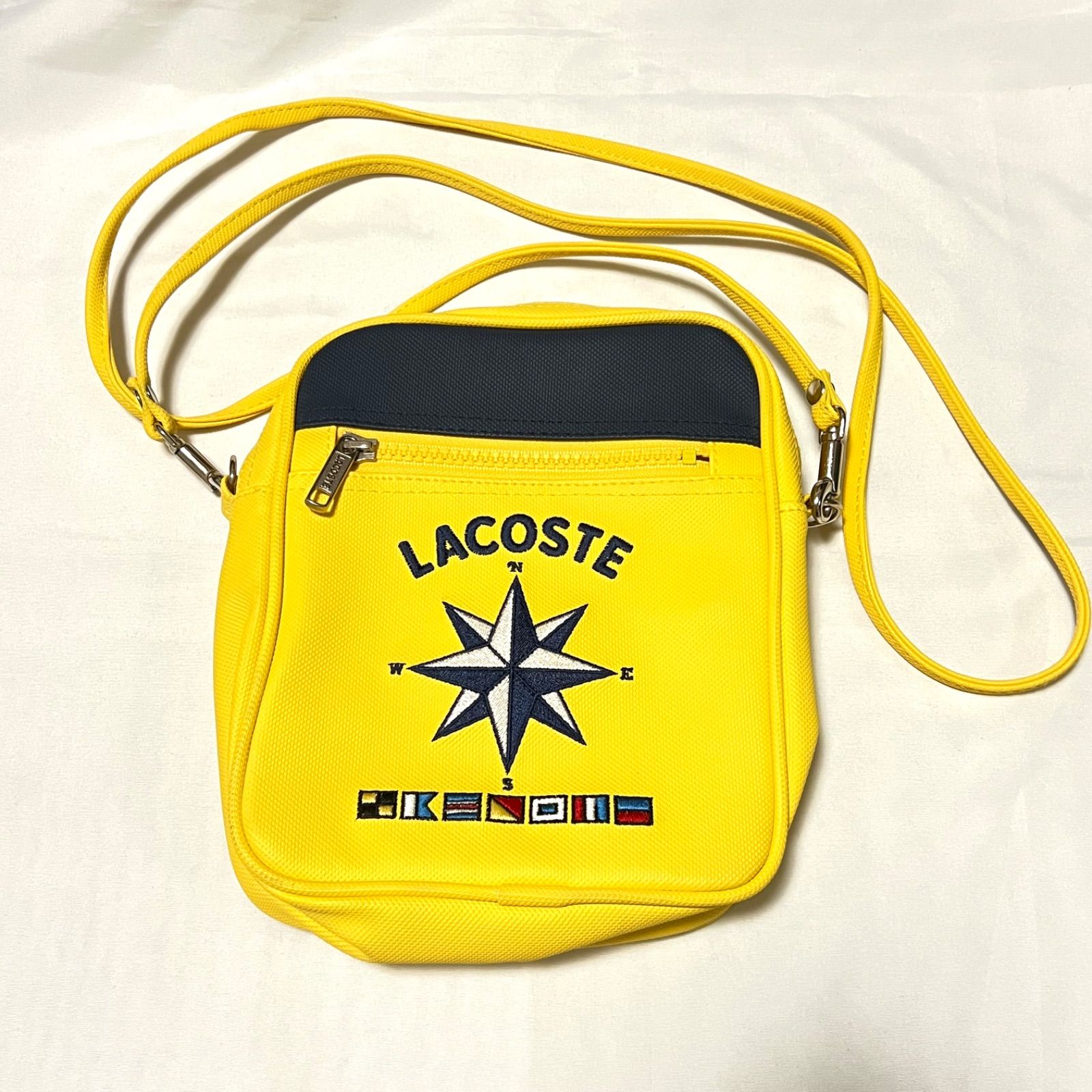 LACOSTE ラコステ ショルダーバッグ イエロー×ネイビー ヴィンテージ 