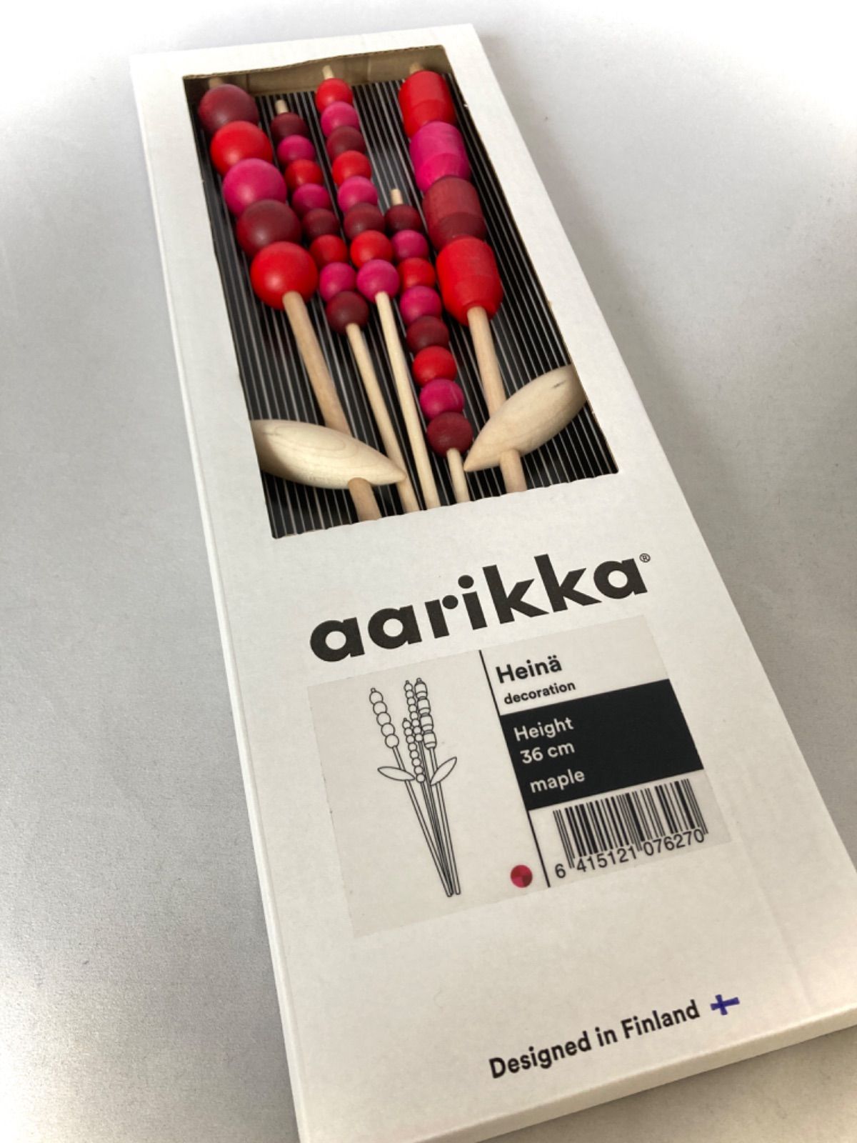 再入荷【新品 送料込】aarikka 木製花オブジェデコレーションレッド