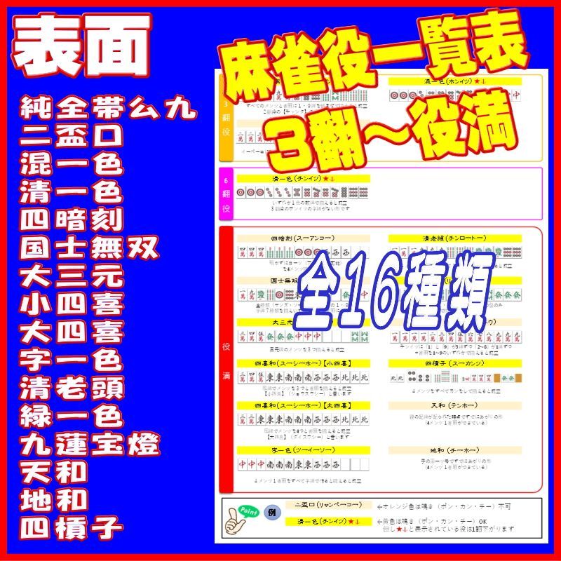 ○全38種類の役をフルカラーで解説 ○おまけ特典有 - 麻雀