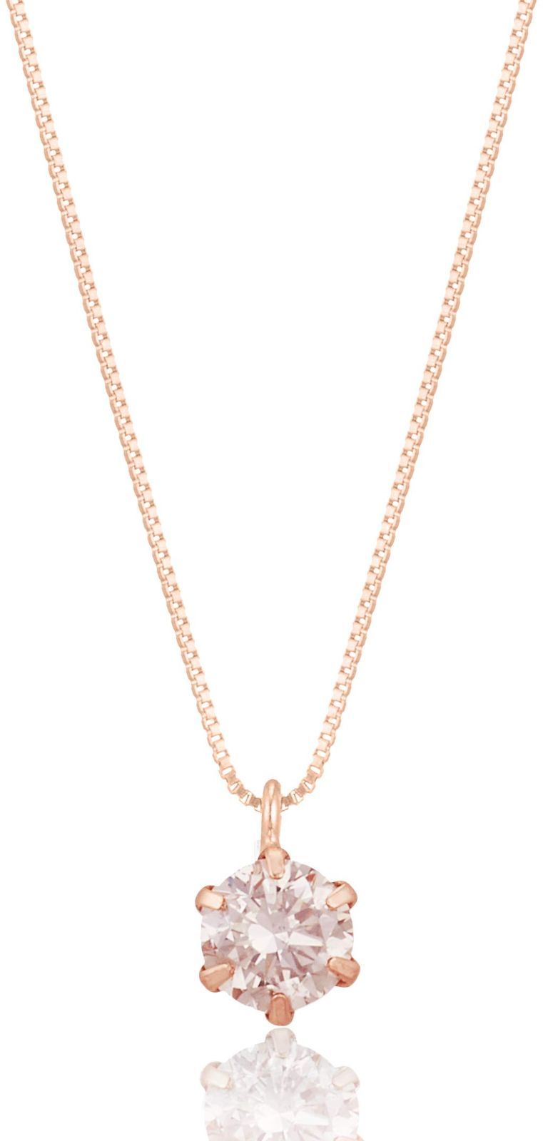 0.3ct 鑑別カード付 ネックレス ダイヤ D15041928 18金ピンクゴールド ディーコレクション