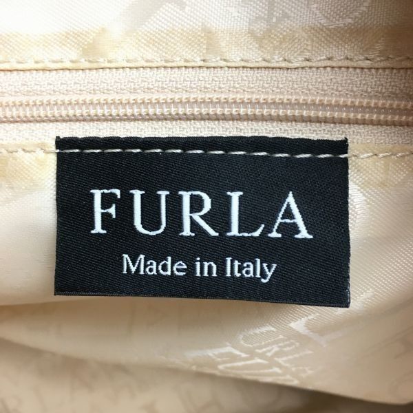 2way！フルラ FURLA レザー ショルダーバッグ ハンドバッグ ベージュ