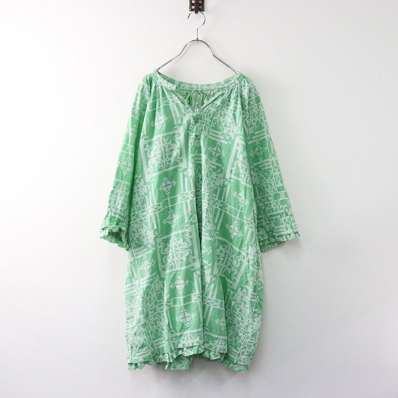 ★タグ付未使用★大きいサイズ★ アズノウアズオオラカ　可愛い刺繍のチュニック 大きいサイズ アズノゥアズオオラカ AS KNOW AS olaca クロスステッチ