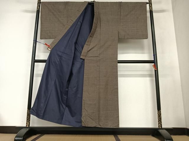 平和屋着物●男性 本場大島紬 アンサンブル 120亀甲 総詰め 正絹 AABA8828zg