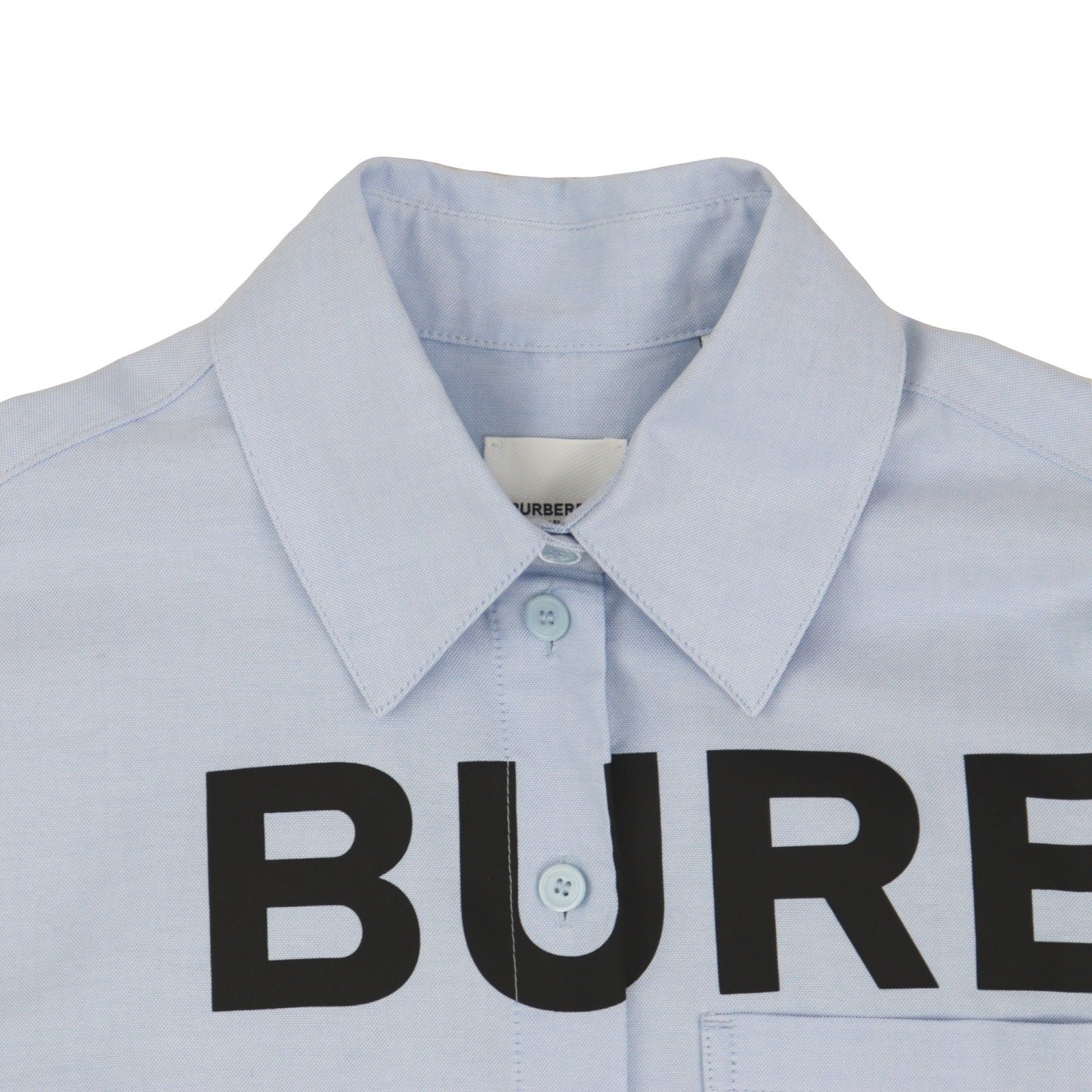 【美品】バーバリー☆ホースフェリー柄長袖シャツ 希少カラー 定番サイズ 水色 BURBERRY】バーバリー『ホースフェリー プリント ロゴ 長袖