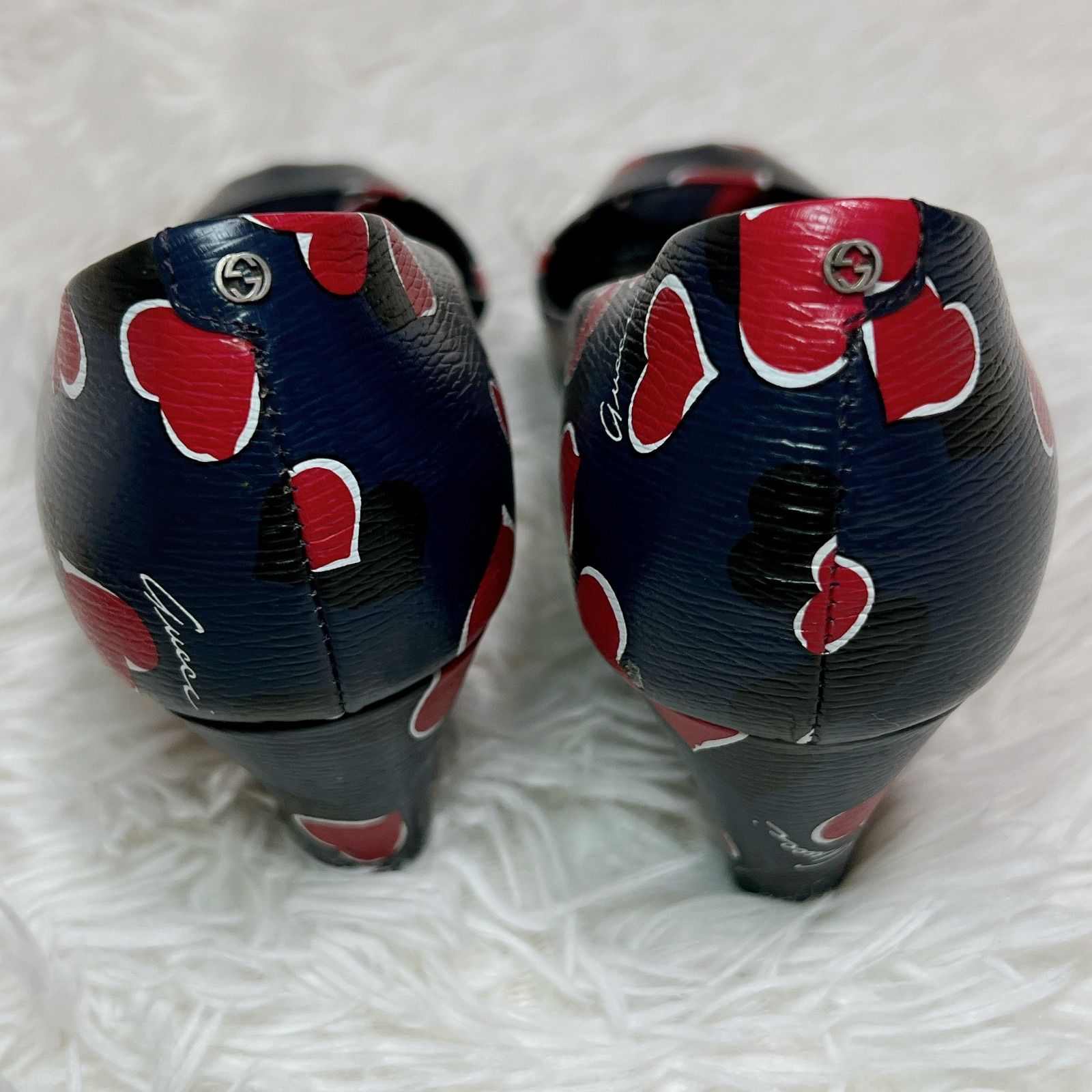 グッチ GUCCI ミュール パンプス ヒール ウェッジソール サンダル GUCCI オープントゥ ウェッジヒールサンダル