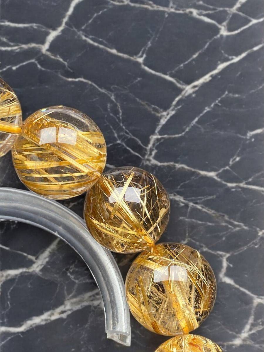 WLa7717]式神入りタイチンルチル最強の金運・幸運・守護石特大約17㍉超極品 WLa7717]式神入りタイチンルチル最強の金運・幸運・守護石特大約