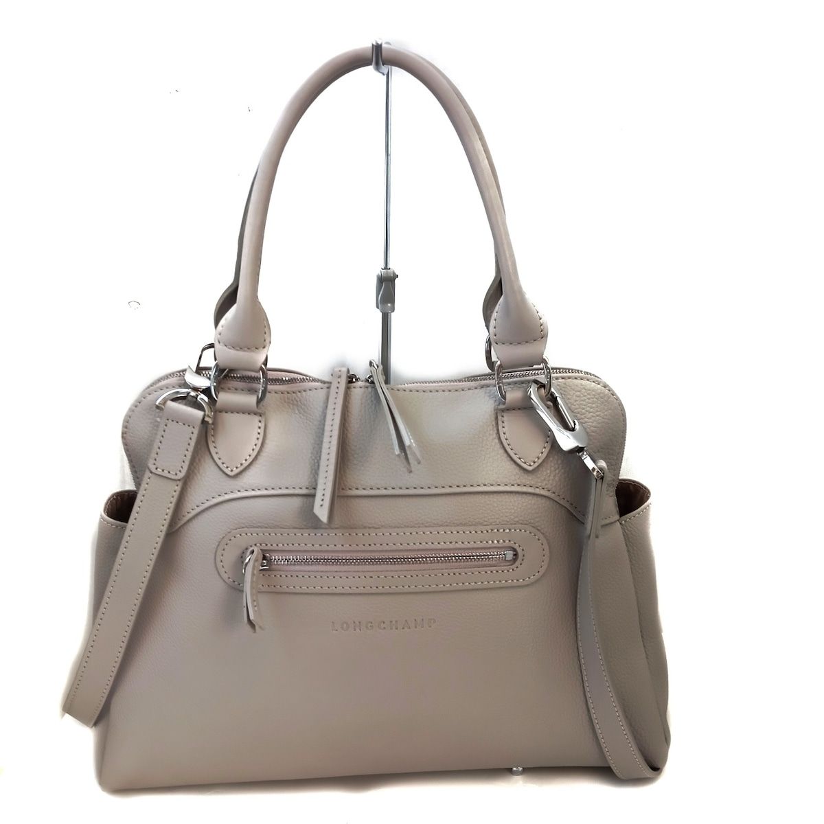 LONGCHAMP ロンシャン ハンドバッグ - ベージュ レザー