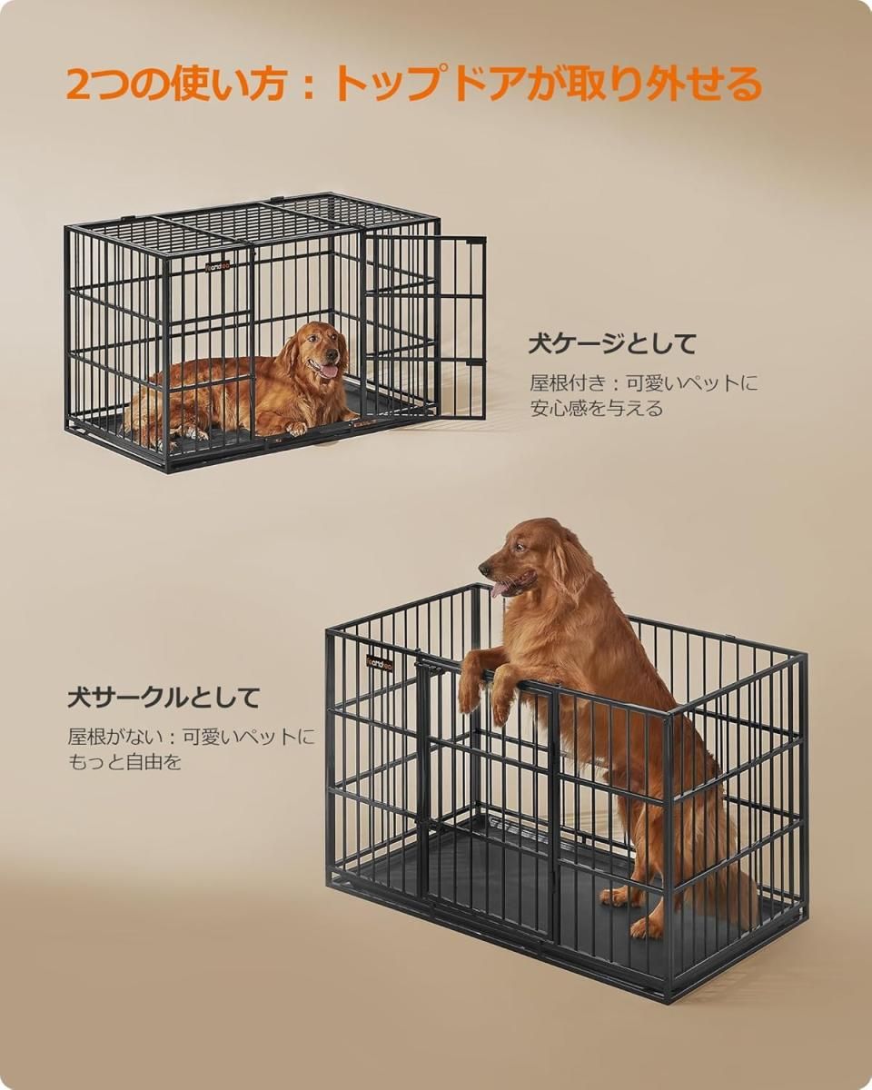 【未使用品】FEANDREA ペットサークル PPK012B01 大型犬用 FEANDREA ペットサークル 高さ120cm 大型犬用 超大型犬用 パネル