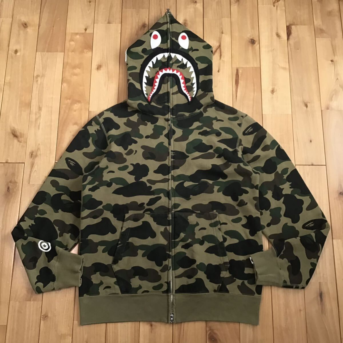1st camo green シャーク パーカー Lサイズ shark full zip hoodie a 