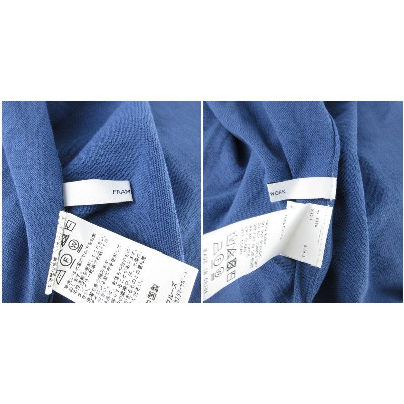FRAMeWORK◆ICE COTTON クロップドTOPS/Tシャツ/FREE/コットン/BLU/23080220303020 フレームワーク Framework ICE COTTON クロップドTOPS ニット