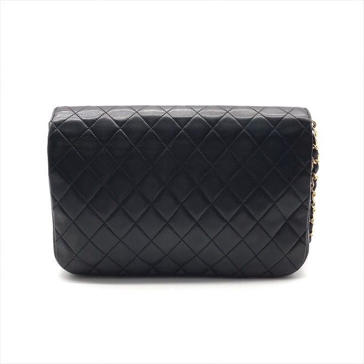 CHANEL シャネル ココマーク ターンロック ラムスキン マトラッセ チェーン ショルダー バッグ ブラック レディース 鞄 a10371