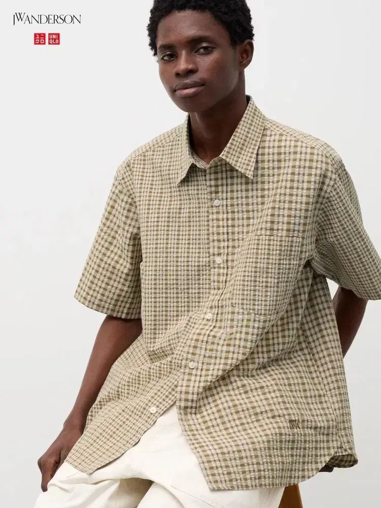 xl ユニクロ jw Kinloch Anderson キンロックアンダーソン シアサッカー 半袖シャツ