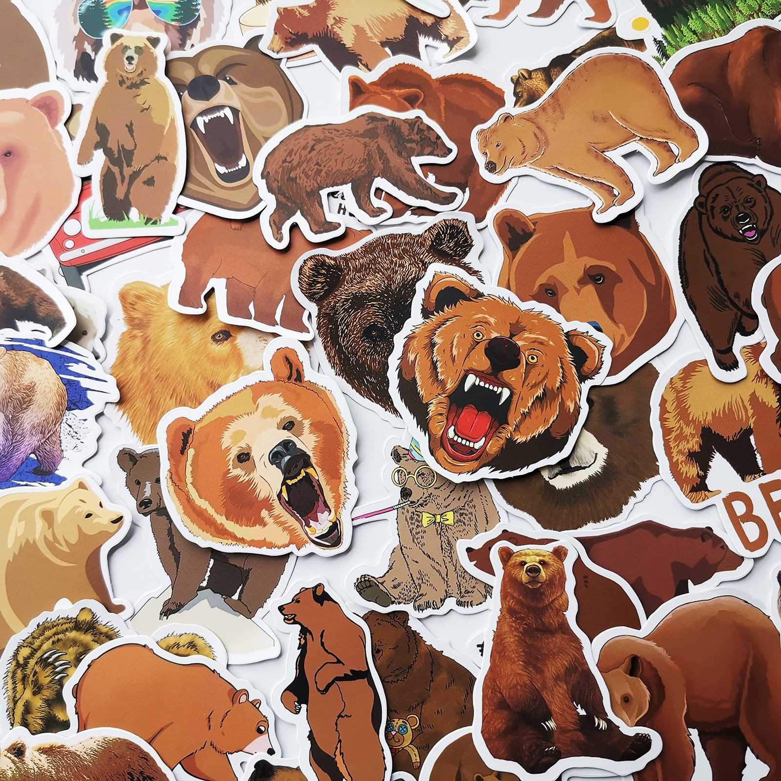 【大きいステッカー】アウトドアヒグマクマ熊ベアBear防水ステッカー 大きいステッカー】アウトドア面白熊クマベアー防水ステッカー