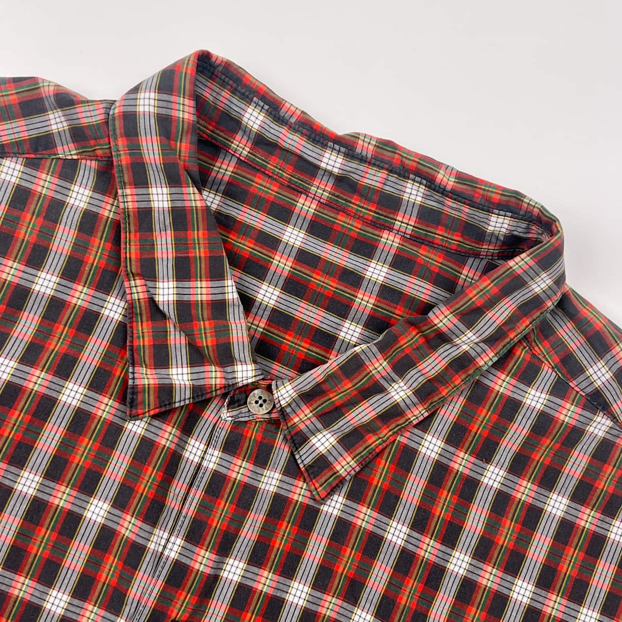 Papas パパス チェック 長袖シャツ L/レッド×グレー系 メンズ - メルカリ