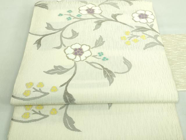 平和屋着物○染織作家 渋紙型 渋谷和子 九寸名古屋帯 抽象文様