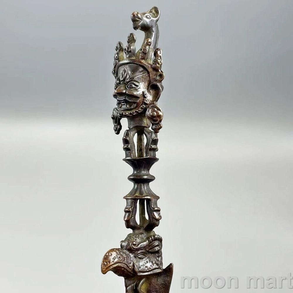 銅器 馬頭明王金剛杵 降魔杵 金剛尖 密教法器 鎮宅辟邪 開運