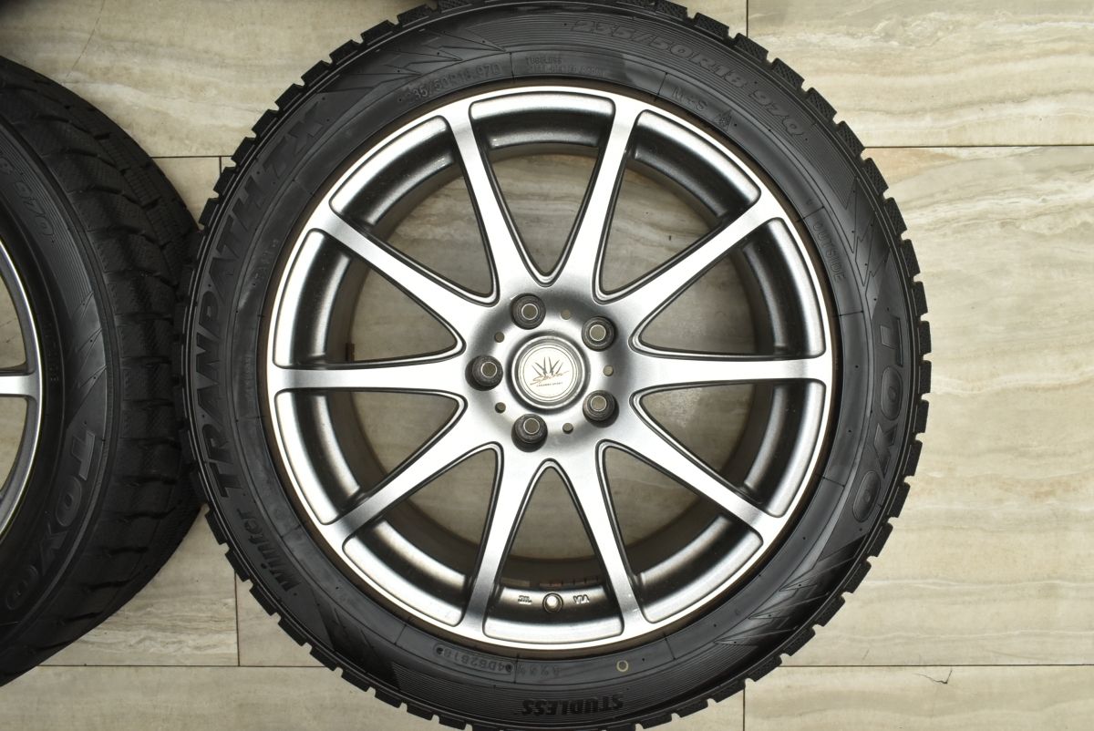 【バリ溝 美品】ロクサーニ 18in 7.5J +38 PCD114.3 トーヨー ウィンタートランパス TX 235/50R18 アルファード オデッセイ ヴェゼル