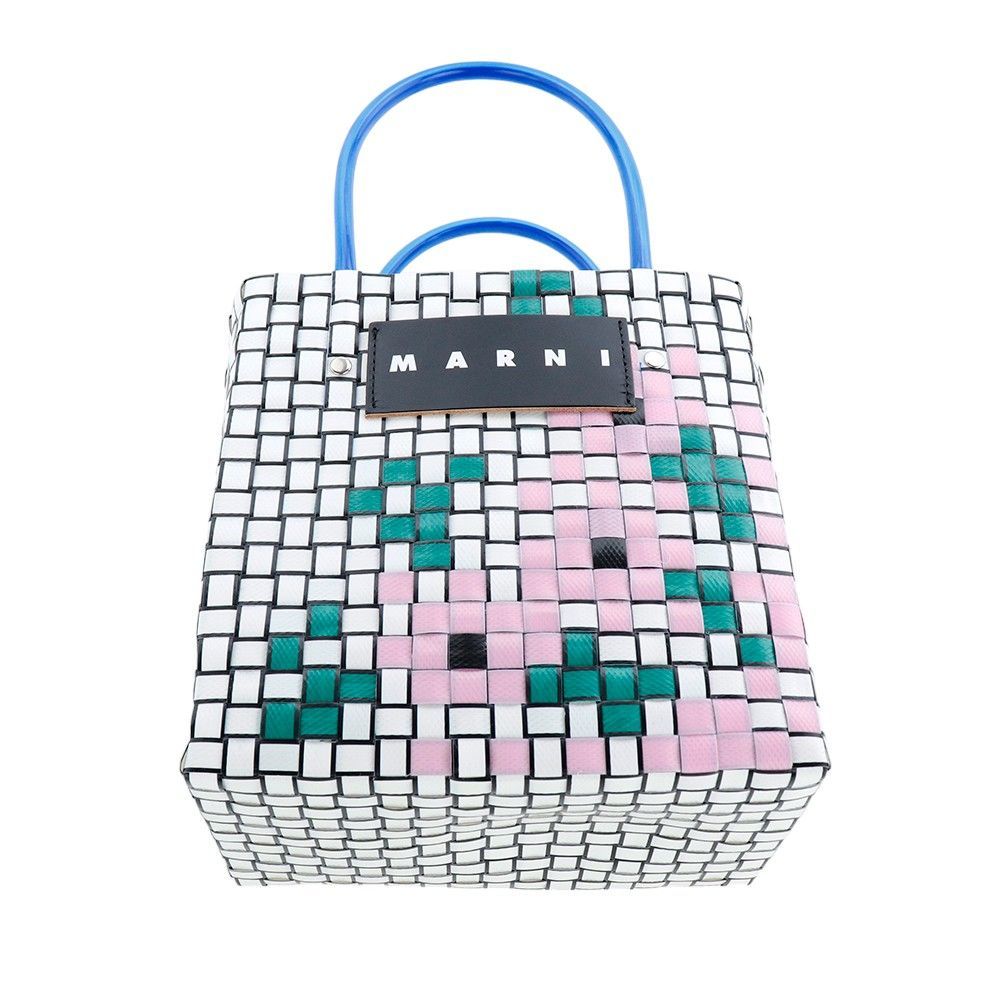 マルニ バッグ MARNI ピクニックバスケット フラワーバスケット ミニ 花柄 編込み SHMH0005NQ RF081 JQW02 ナチュラルホワイト マルニマーケット マルニカフェ